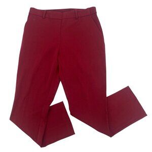 H&M Ankle Career Pants Women’s Size 10 Dark Red Pull On Mid Rise